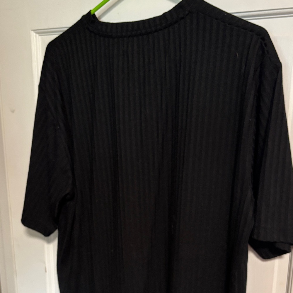 Axcess Black Ribbed Short Sleeve Tee - Picture 4 of 5